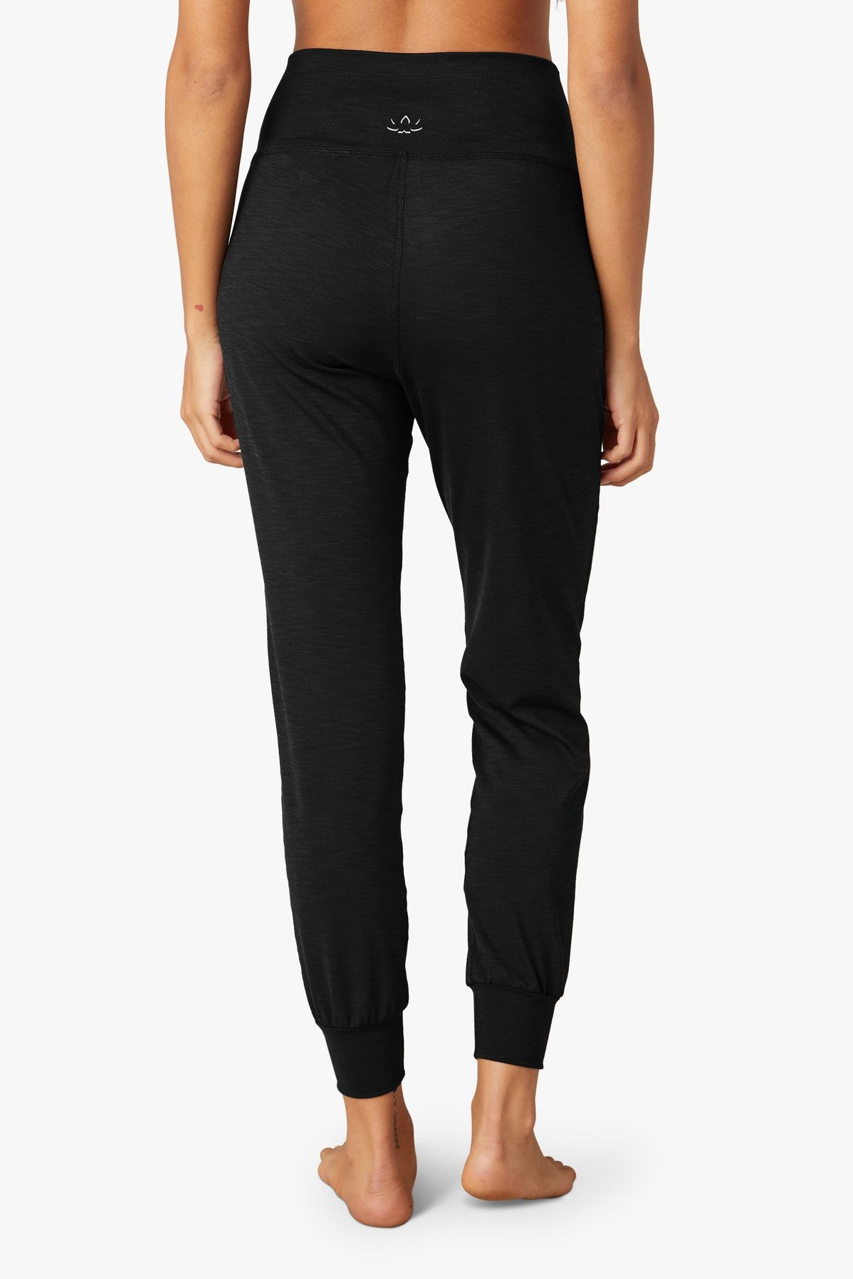 HEATHER RIB MIDI JOGGER BLACK HEATHER