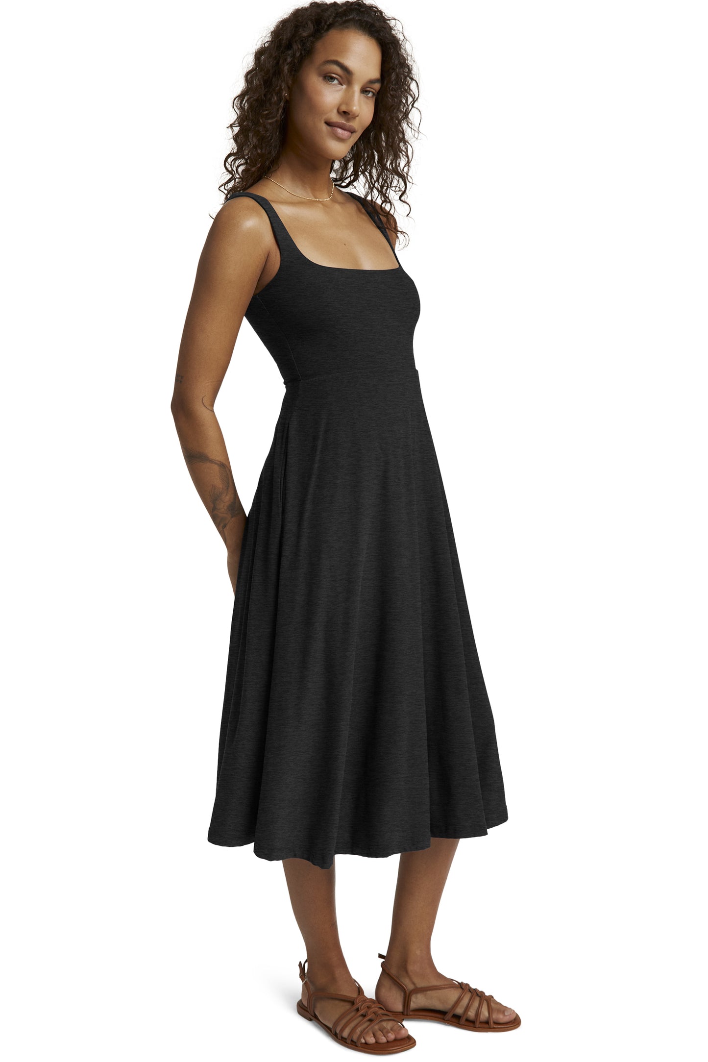 AT THE READY SQUARE NECK DRESS DARKEST NIGHT (PRE-ORDER)