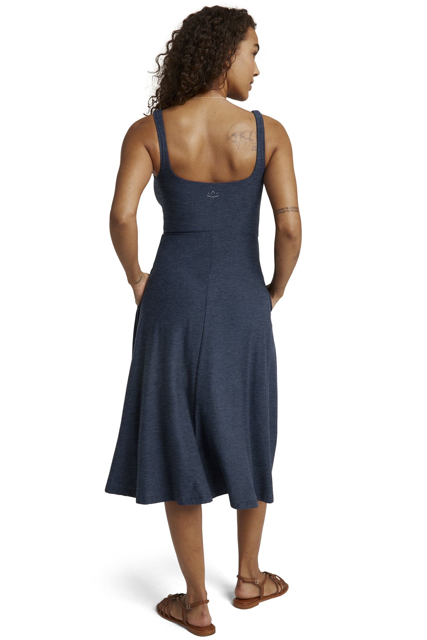 AT THE READY SQUARE NECK DRESS NOCTURNAL NAVY