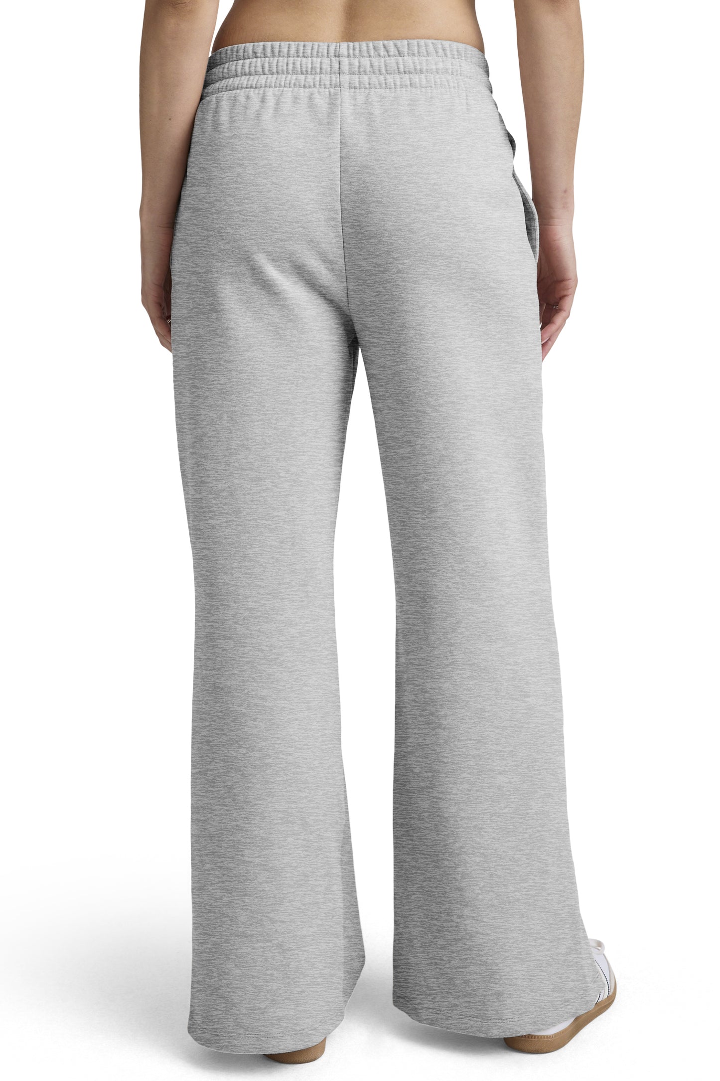 LUXEFLEECE SIDE SLIT WIDE LEG PANT LIGHT GREY