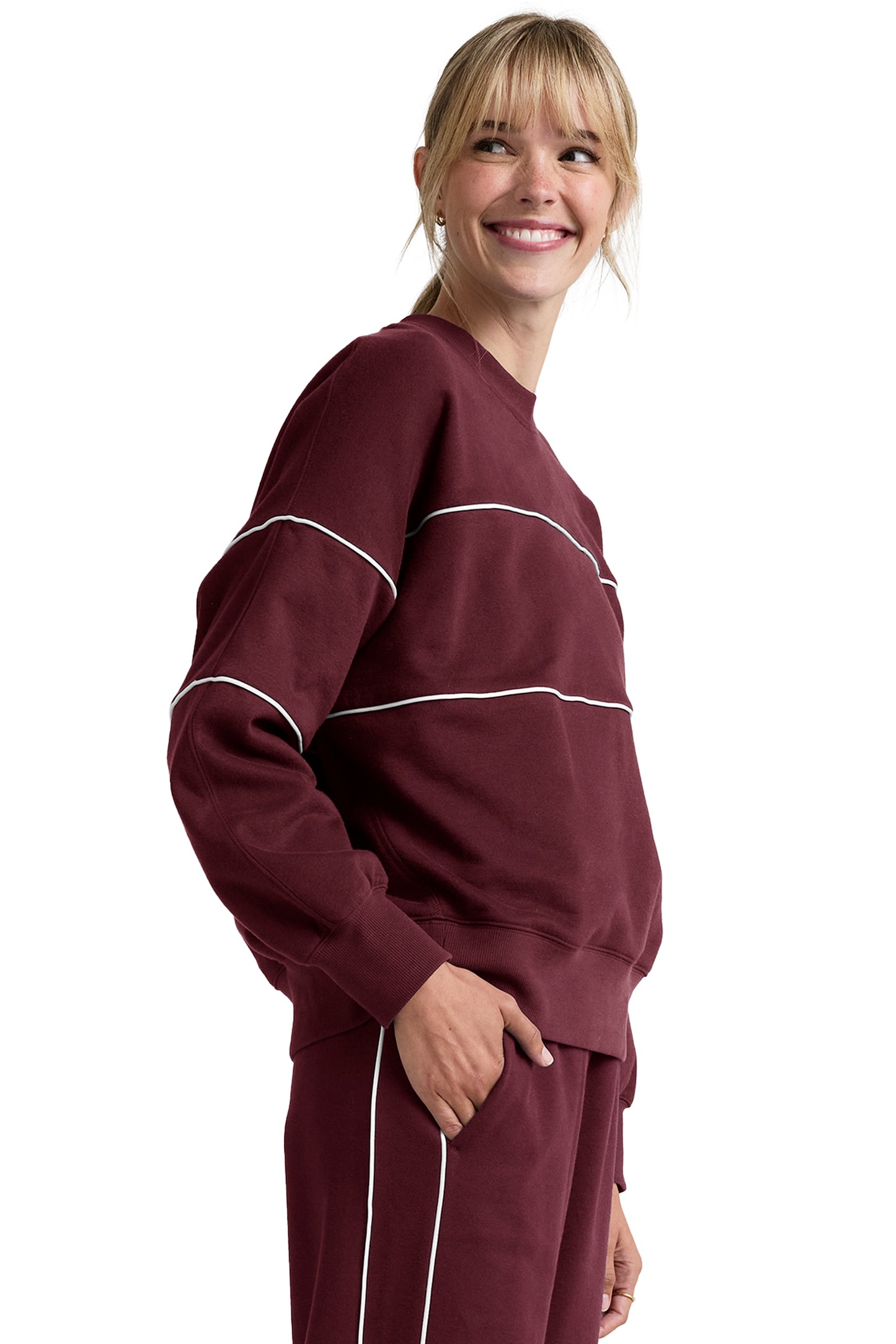 LUXEFLEECE PIPER OVERSIZED SWEATSHIRT DARK CHERRY