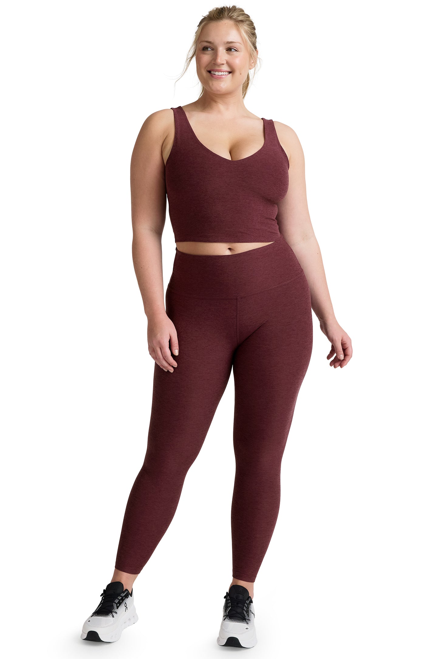 CAUGHT IN THE MIDI SPACEDYE LEGGING MIDNIGHT BURGUNDY
