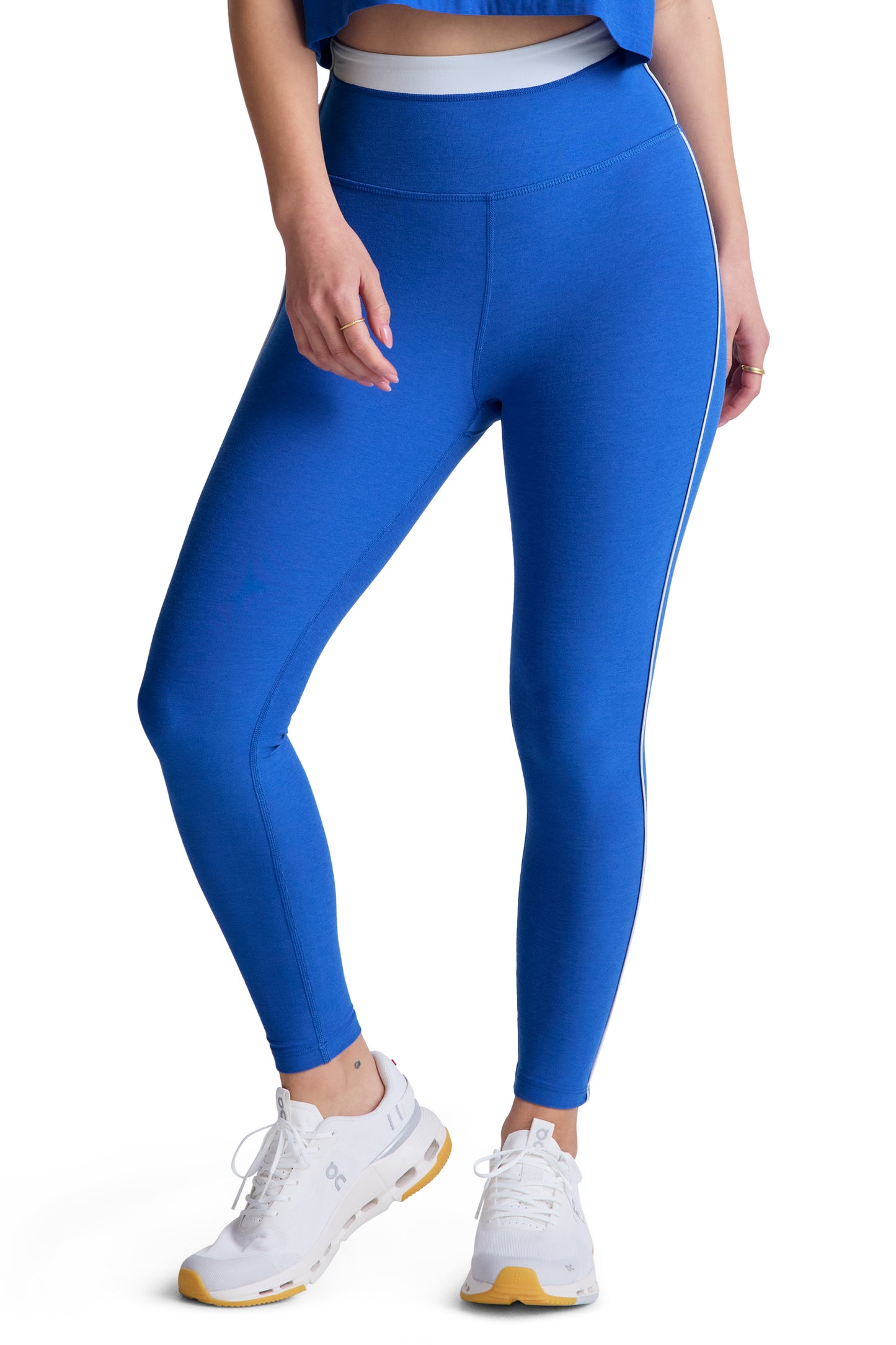 TROPHY SPACEDYE MIDI LEGGING COURT BLUE/CLOUD WHITE