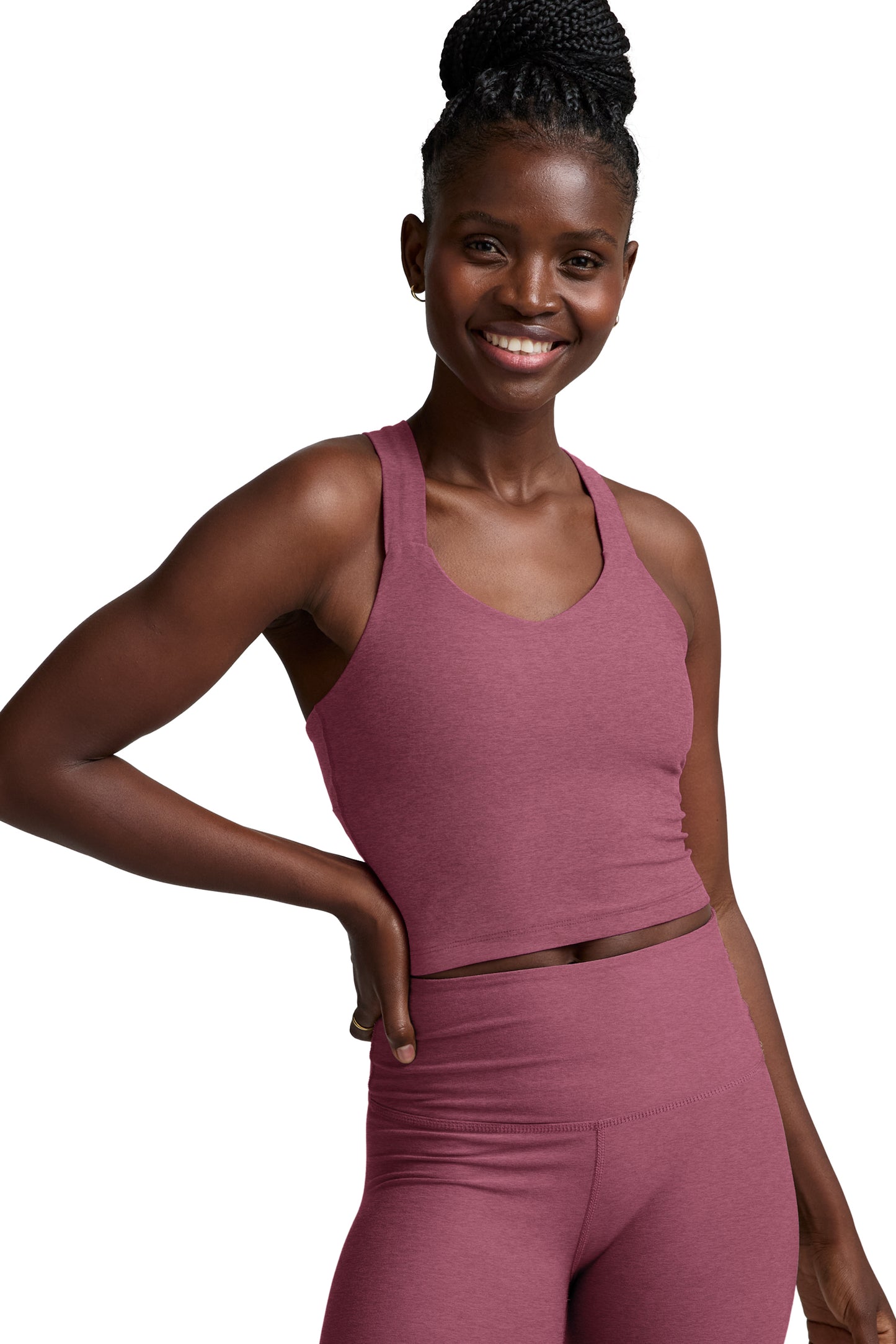 TWIST THROUGH CROPPED TANK SMOOTH MAUVE