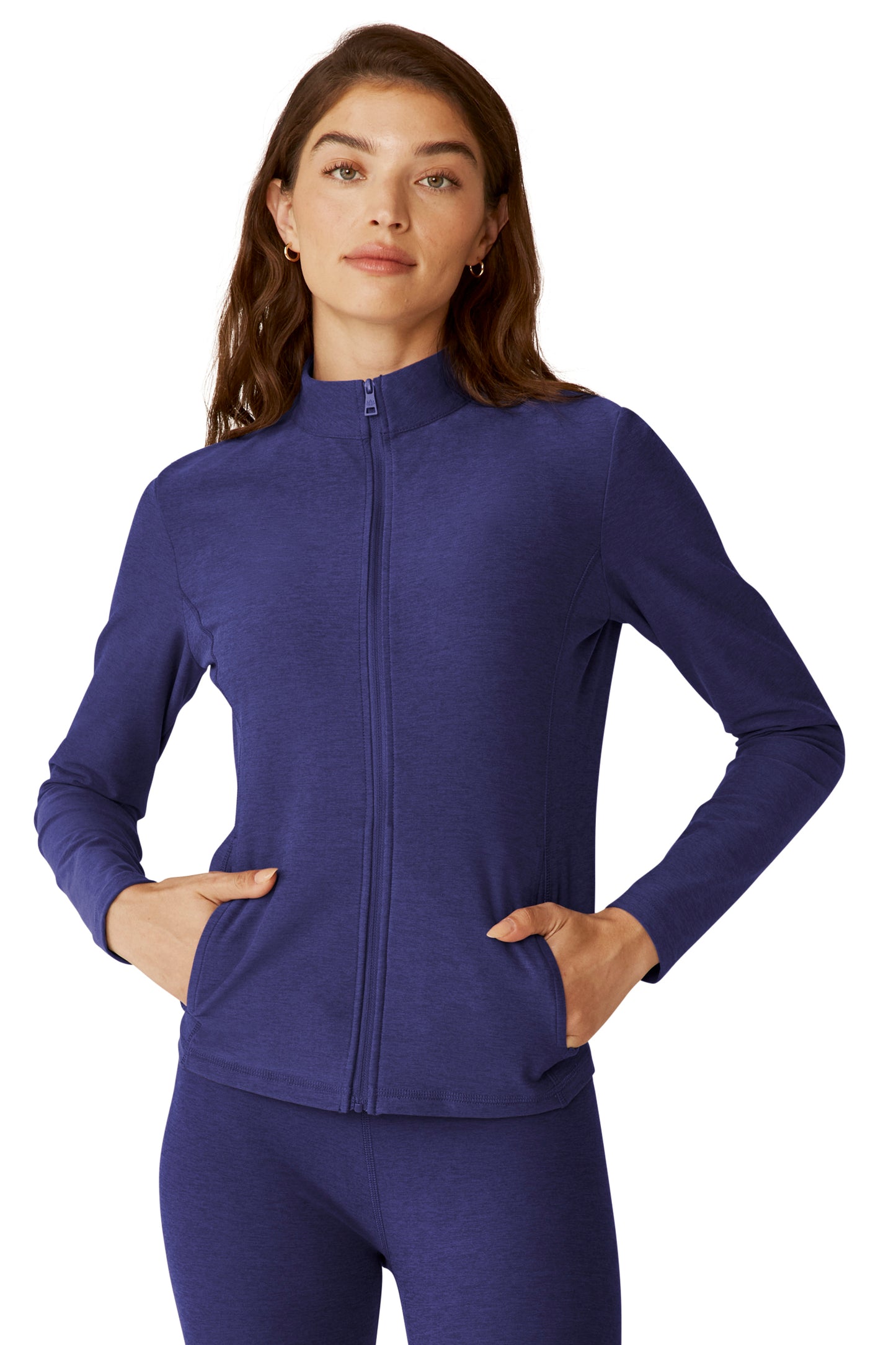 ON THE GO MOCK NECK SPACEDYE JACKET ETERNAL BLUE