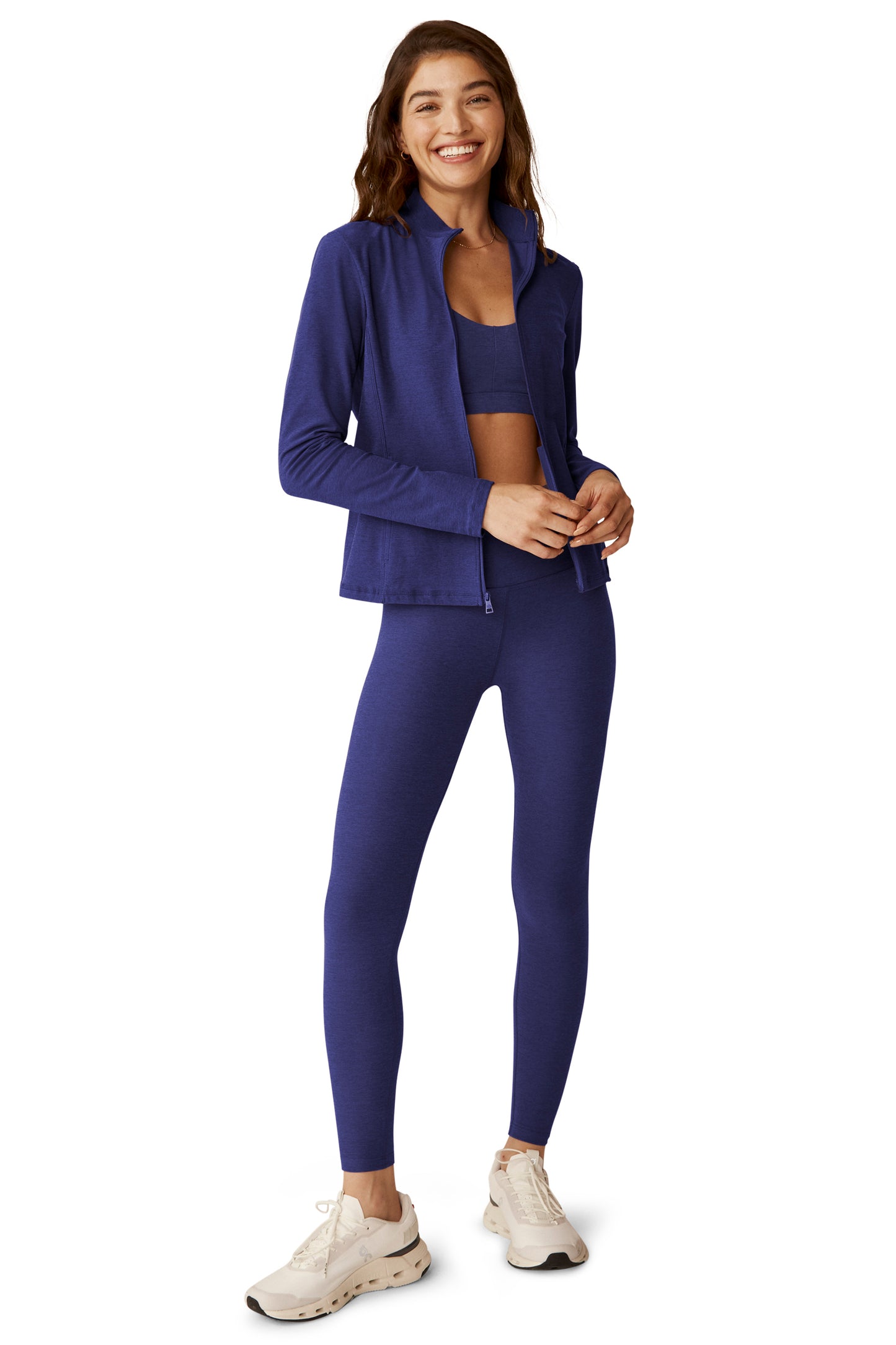 ON THE GO MOCK NECK SPACEDYE JACKET ETERNAL BLUE