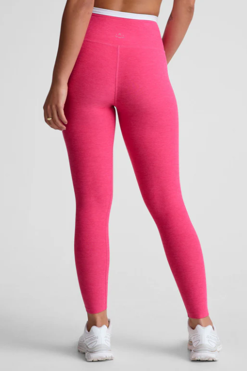 OUTLINES SPACEDYE MIDI LEGGING VIVID PINK/CLOUD WHITE