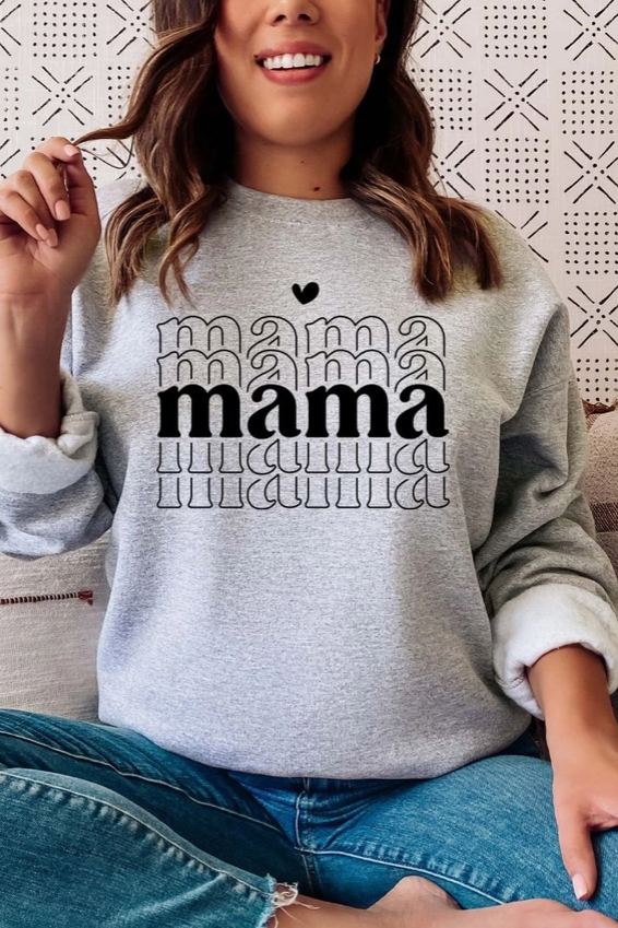 MAMA CREWNECK SWEATSHIRT GREY
