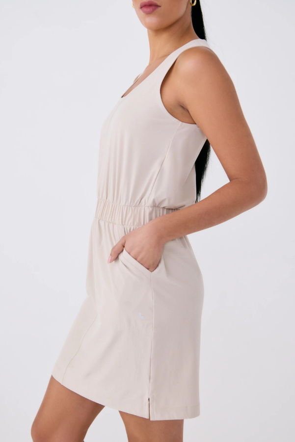 SOFIA SCOOP NECK DRESS ABALONE