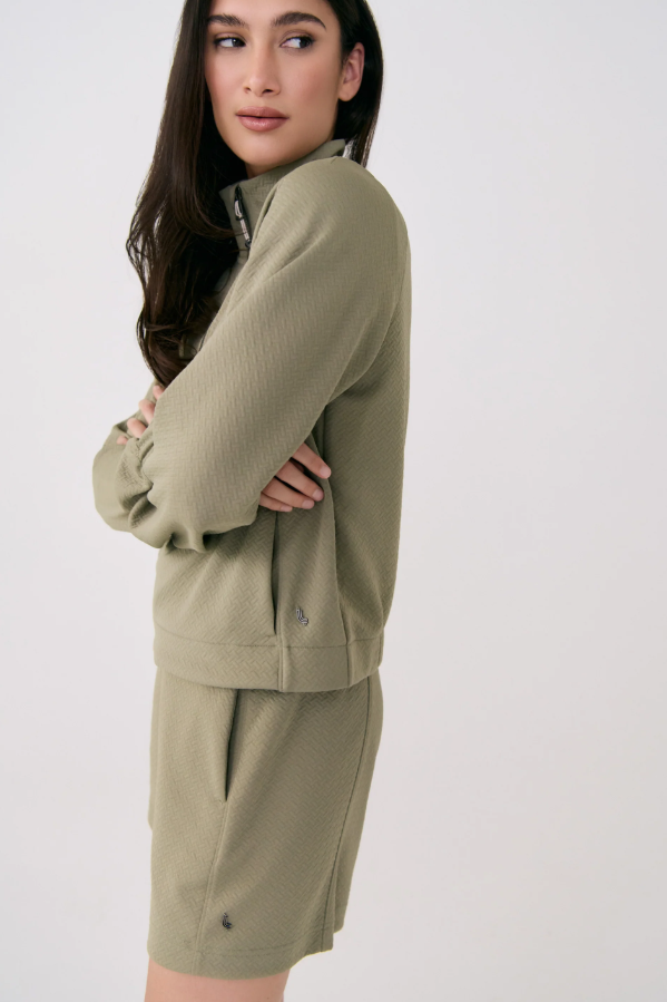 CITY HALF ZIP TOP HAZEL GREEN