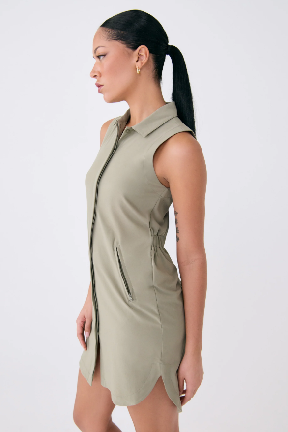 OLIVIE SHIRT DRESS HAZEL GREEN