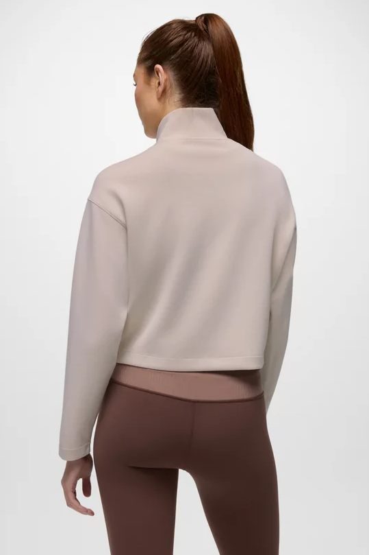 SHEA HALF ZIP PULLOVER ALMOND