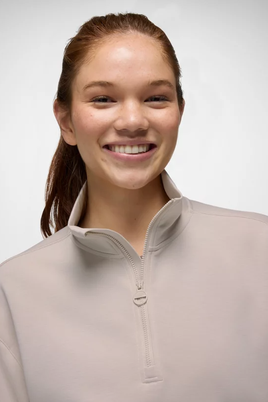 SHEA HALF ZIP PULLOVER ALMOND