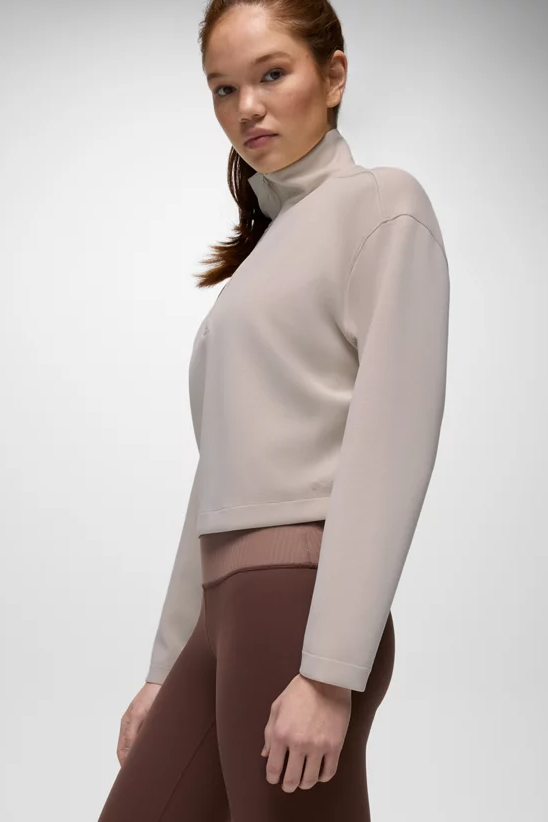 SHEA HALF ZIP PULLOVER ALMOND