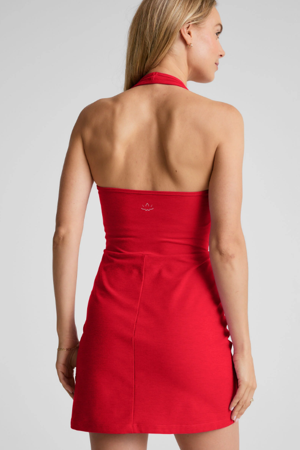 PREP HALTER SPACEDYE DRESS CANDY APPLE RED