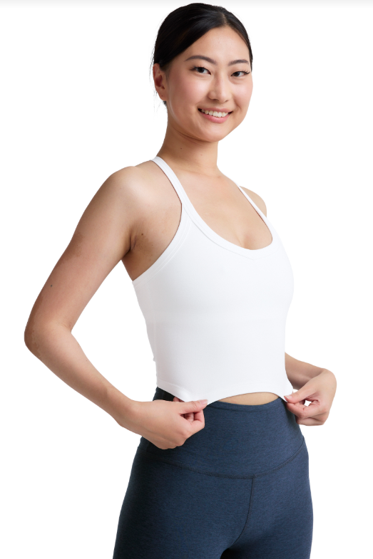 ON THE UP CROPPED TANK CLOUD WHITE