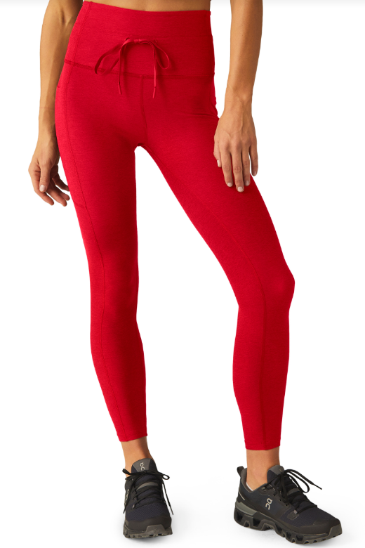 GO POCKET SPACEDYE MIDI LEGGING CANDY APPLE RED