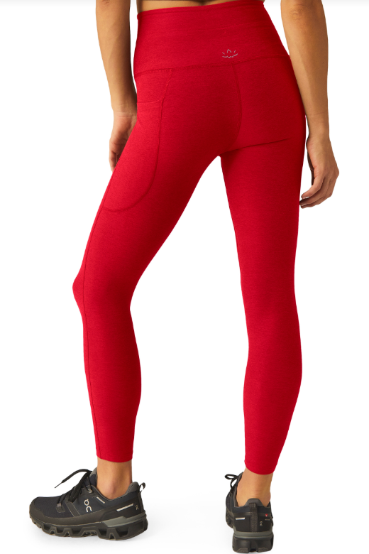 GO POCKET SPACEDYE MIDI LEGGING CANDY APPLE RED