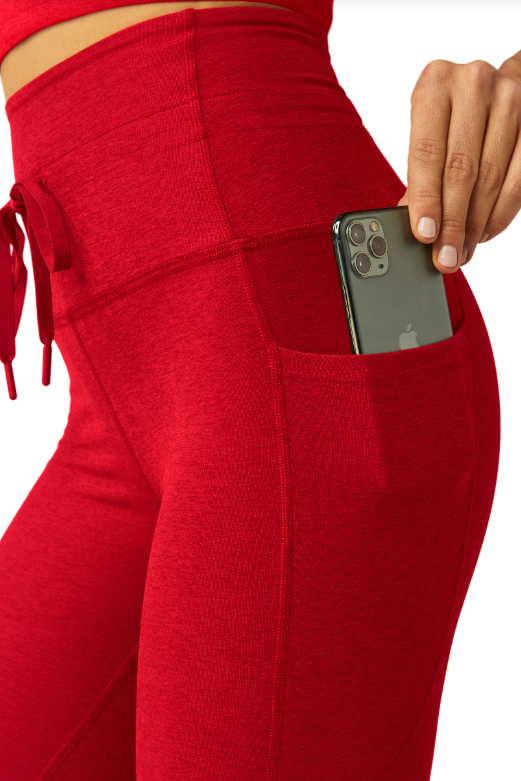 GO POCKET SPACEDYE MIDI LEGGING CANDY APPLE RED
