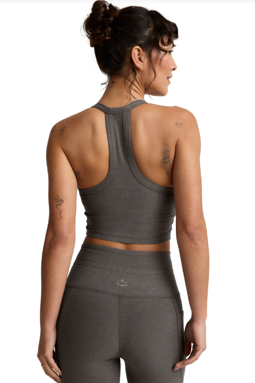 ON THE UP CROPPED TANK TRUE GREY