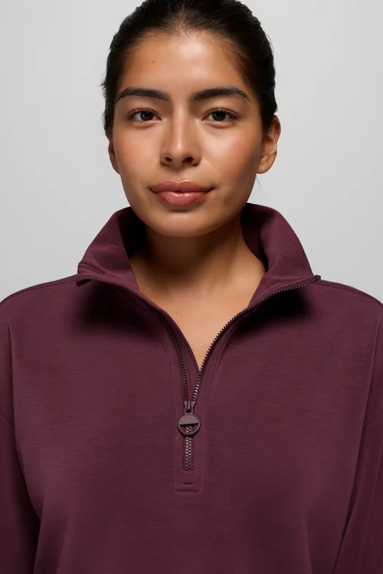 SHEA HALF ZIP PULLOVER DEEP VINO