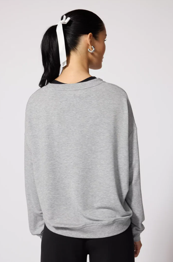COZY FLEECE RELAXED CREW STEEL