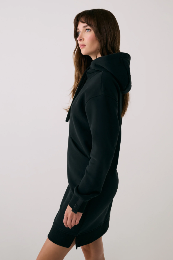 YONDER HOODIE DRESS BLACK