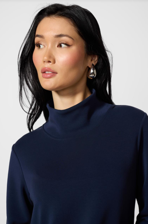 DREAMWEAVE MOCK NECK SWEATSHIRT NAVY