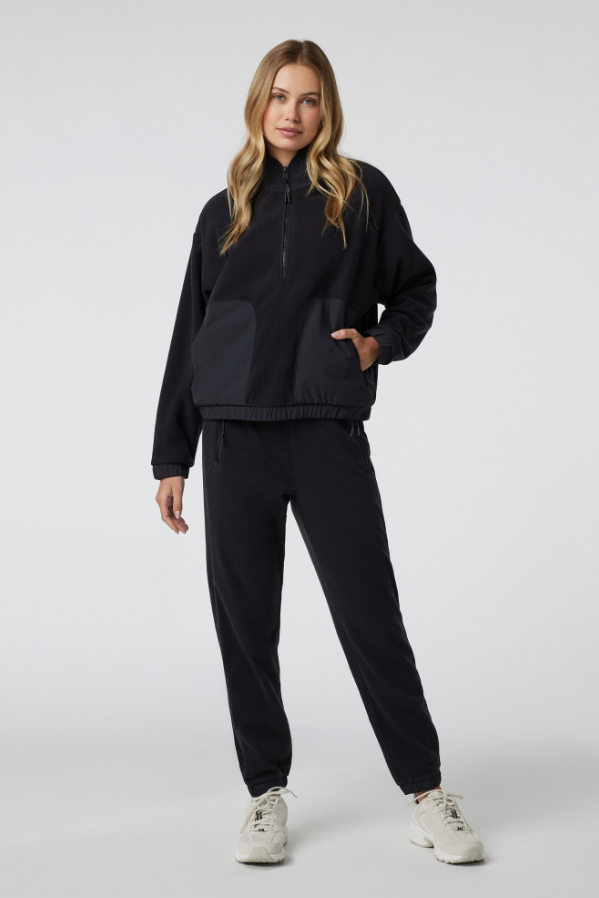 ASPEN HALF ZIP JACKET BLACK