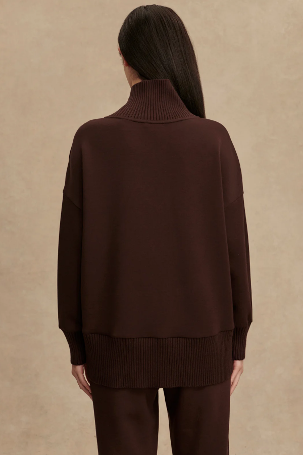 BARKER HIGH NECK SWEAT COFFEE BEAN