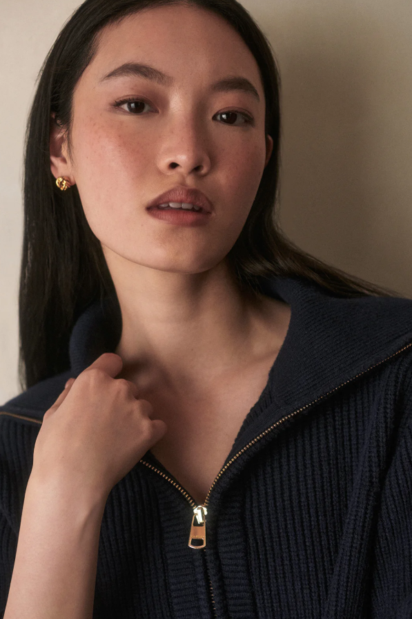 MAURA HALF ZIP KNIT NAVY