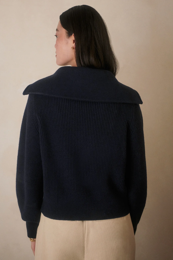 MAURA HALF ZIP KNIT NAVY