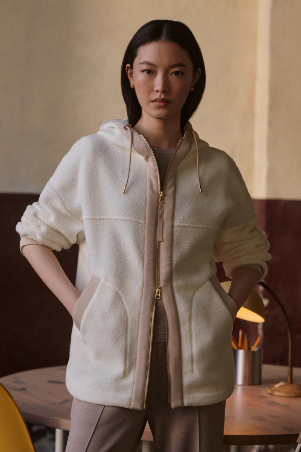 FEY RELAXED FLEECE JACKET EGRET