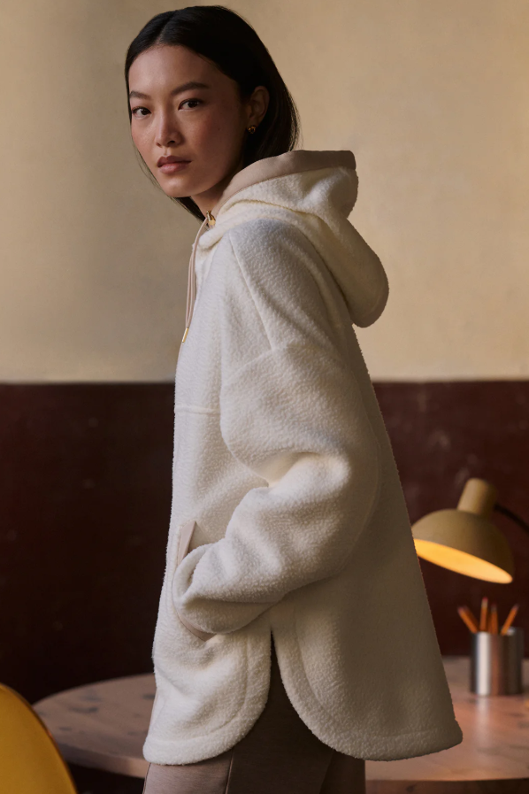 FEY RELAXED FLEECE JACKET EGRET