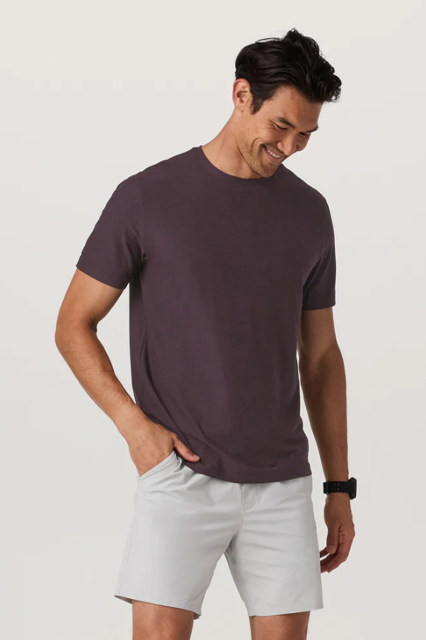 STRATO TECH TEE RAISIN HEATHER