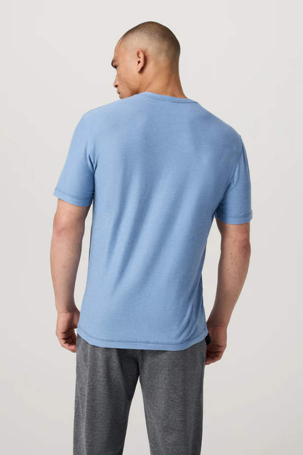 STRATO TECH TEE ISLE BLUE HEATHER