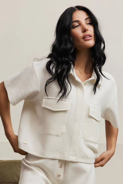 MOON SHORT SLEEVE BLOUSE MARSHMELLOW