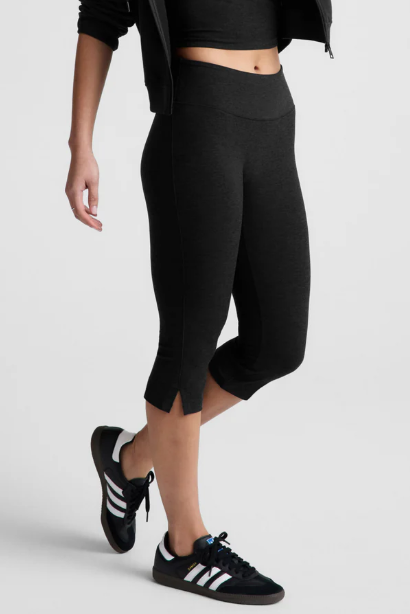 MID-RISE SLIT PEDAL PUSHER SPACEDYE CAPRI DARKEST NIGHT