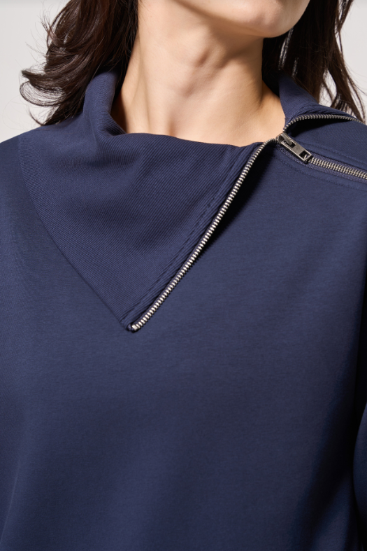 ULTRASOFT FLEECE ASYMMETRICAL HALF ZIP NAVY