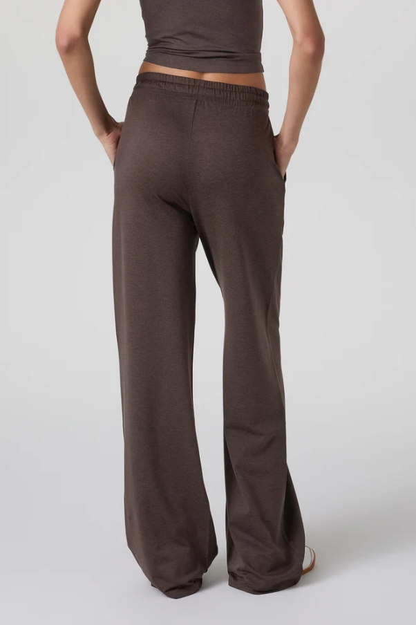HALO ESSENTIAL WIDE LEG PANT JAVA HEATHER