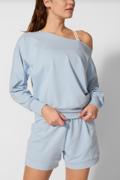 COMFORT LITE BOAT NECK LONGSLEEVE BLUE FOG