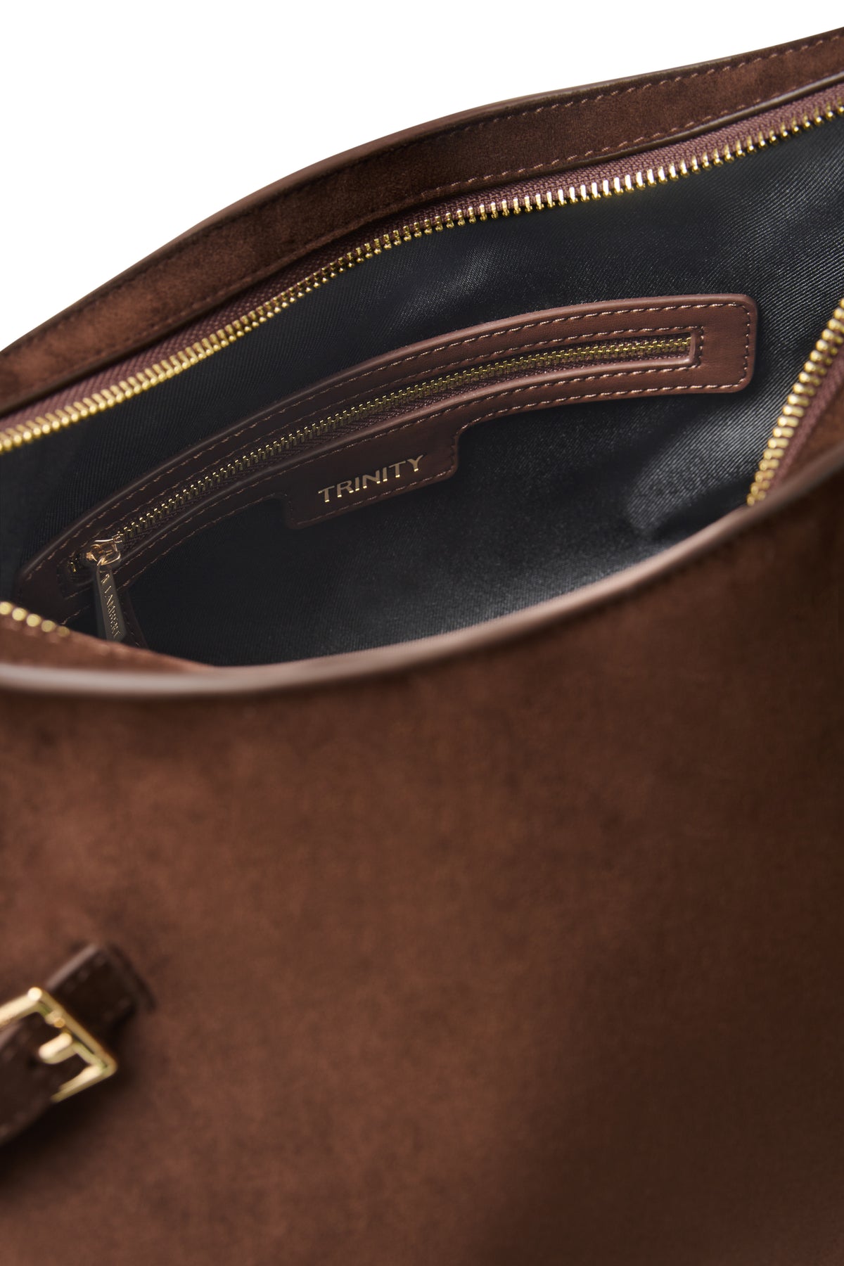 TRINITY SUEDE SHOULDER BAG CHOCOLATE