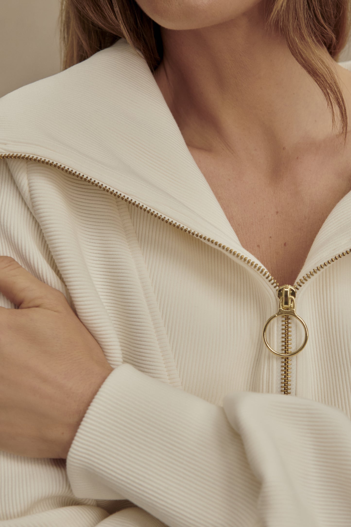 VINE HALF ZIP IVORY