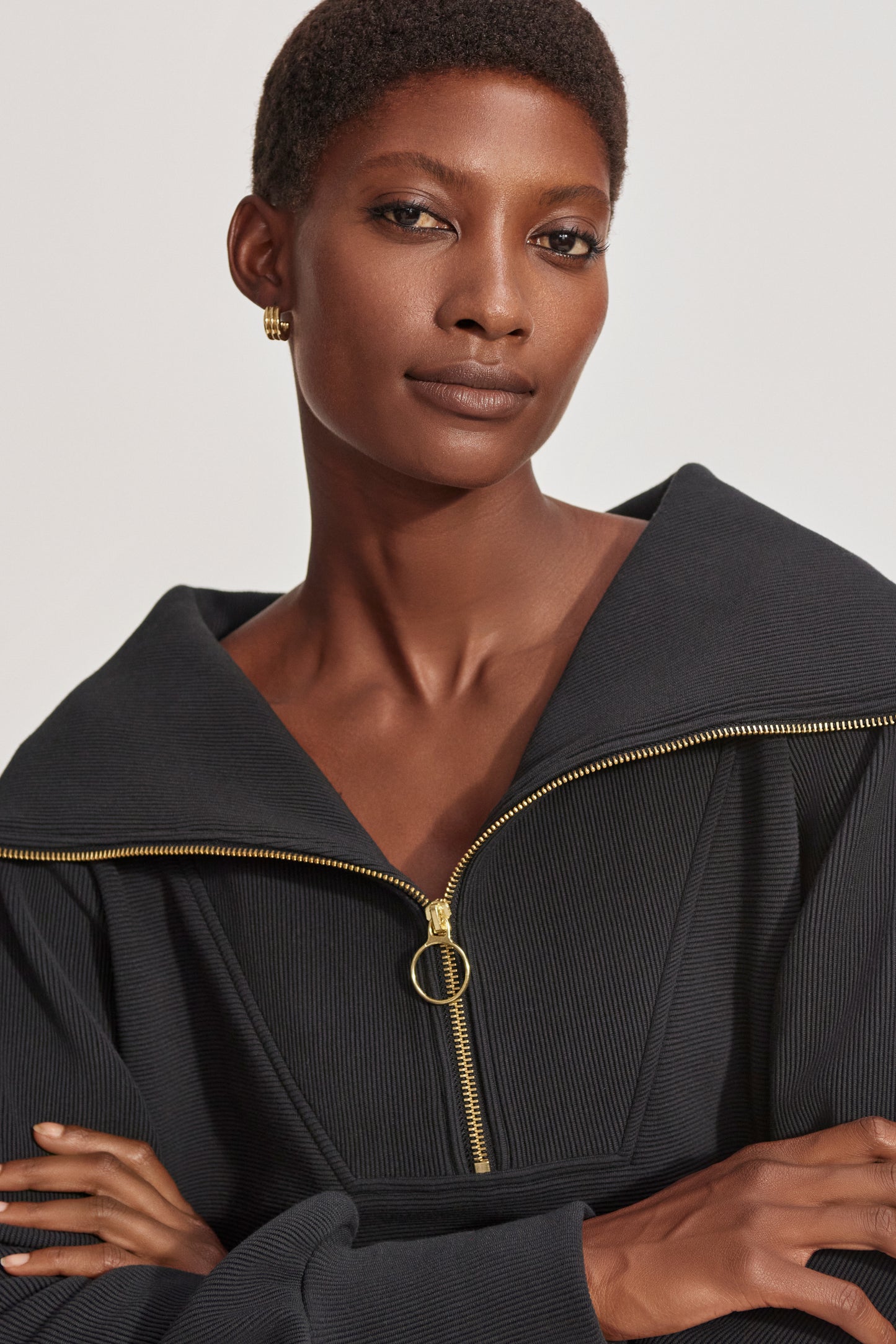 VINE HALF ZIP BLACK