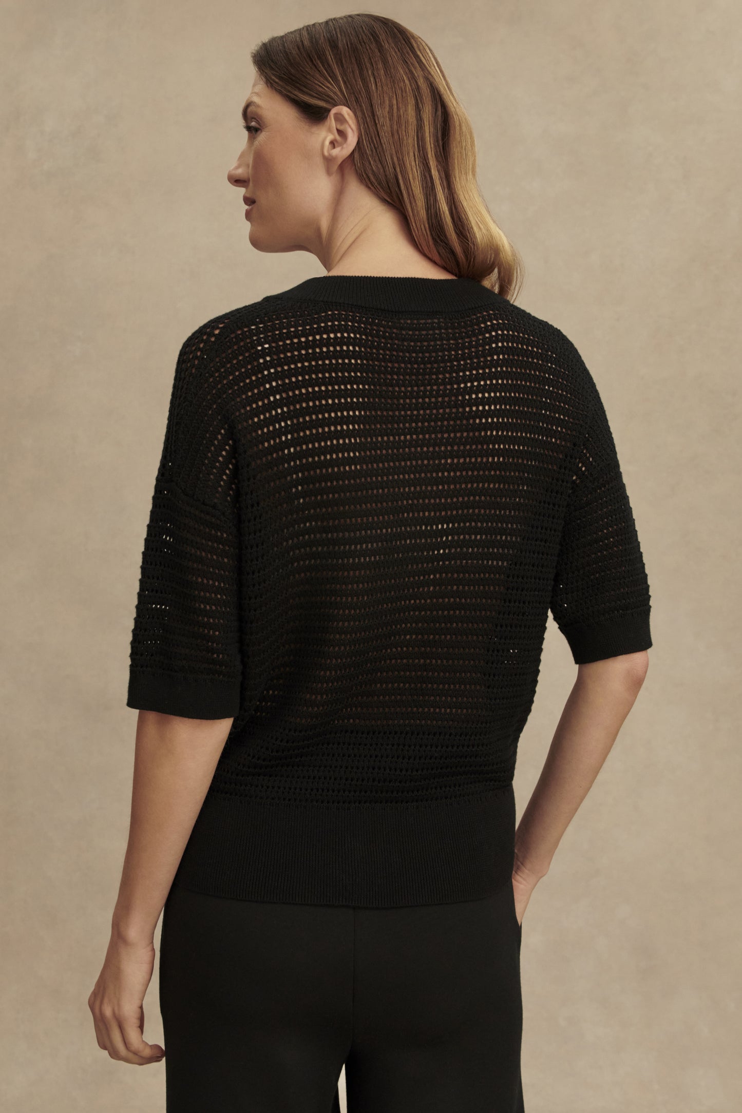 CALLIE KNIT TEE BLACK