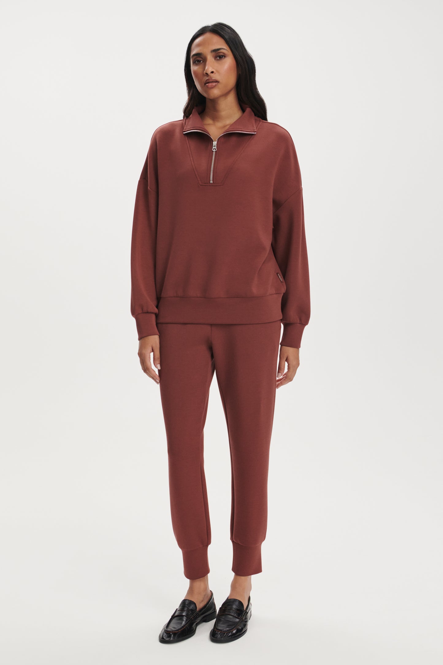 HAWLEY HALF ZIP SWEAT CINNAMON