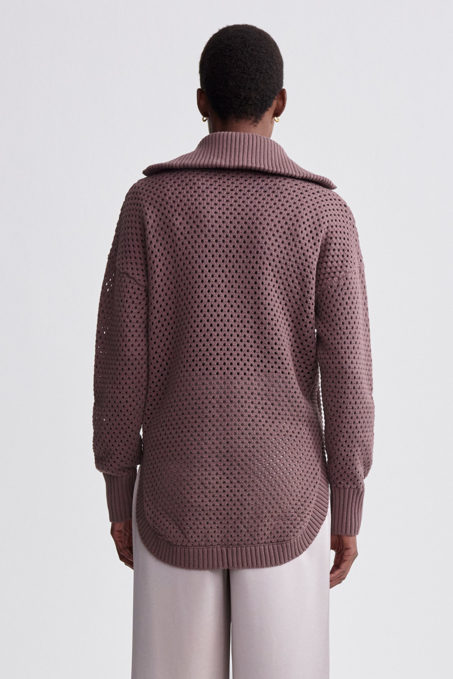 FINN LONGLINE KNIT JACKET PEPPERCORN