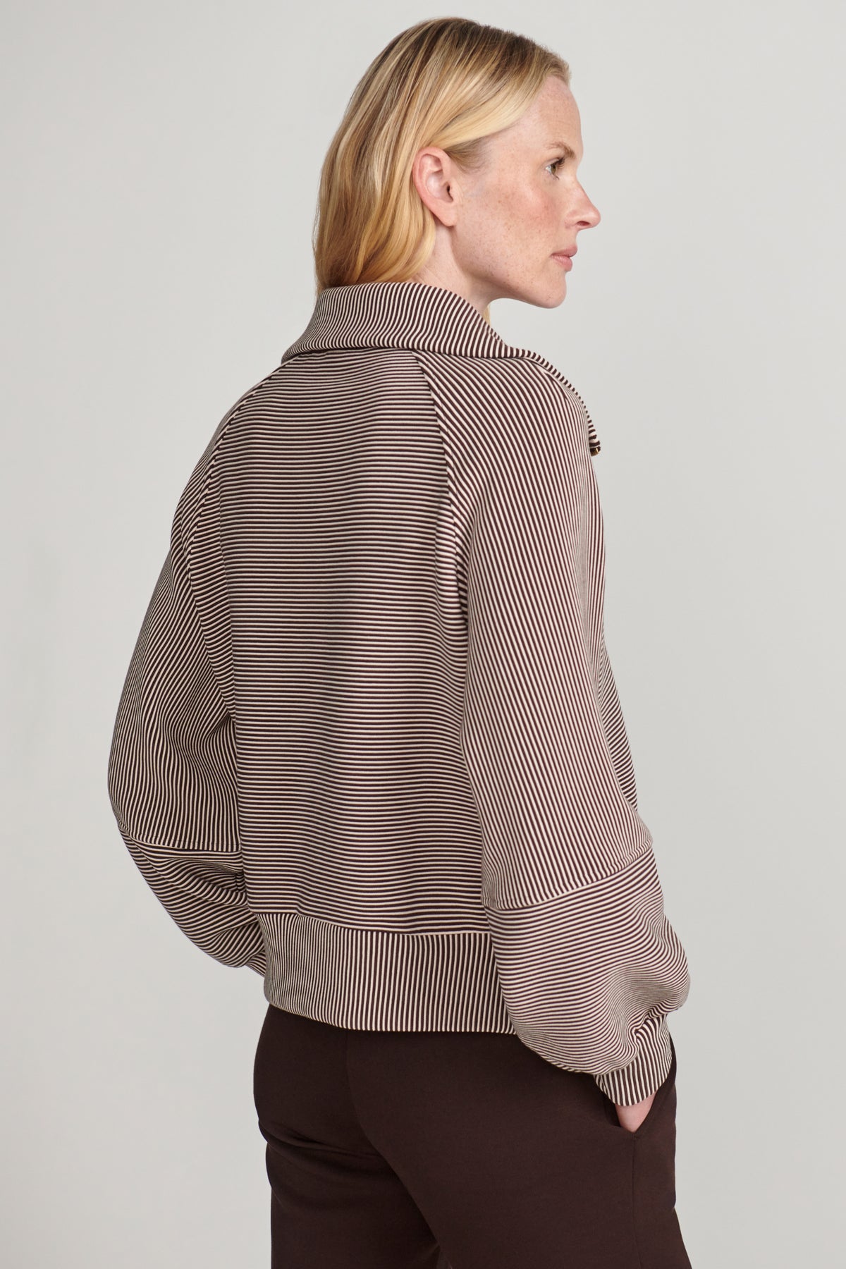 MILANO HALF ZIP SWEAT COFFEE BEAN/BIRCH