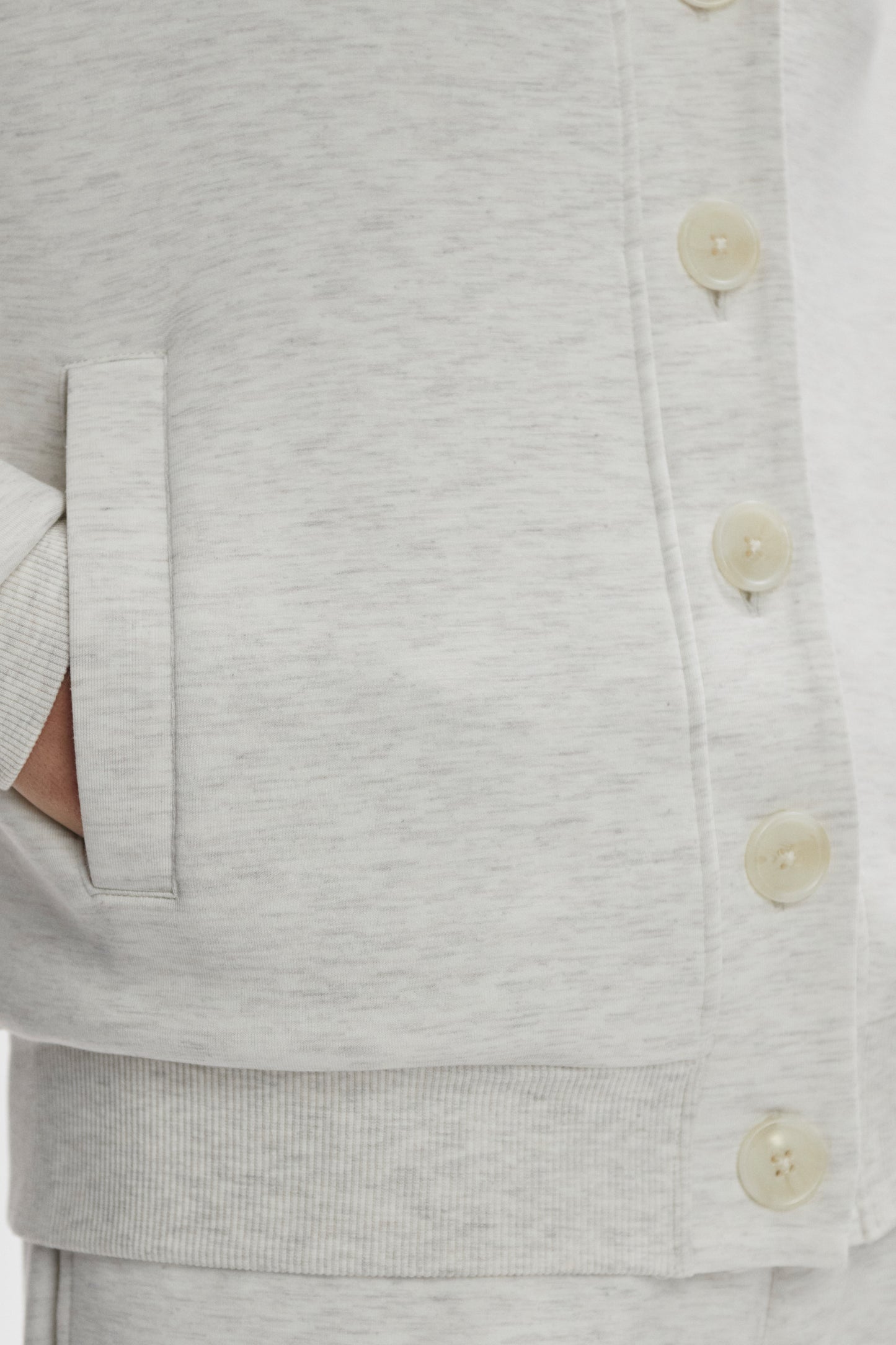 CELESTE BUTTON UP SWEAT IVORY MARL
