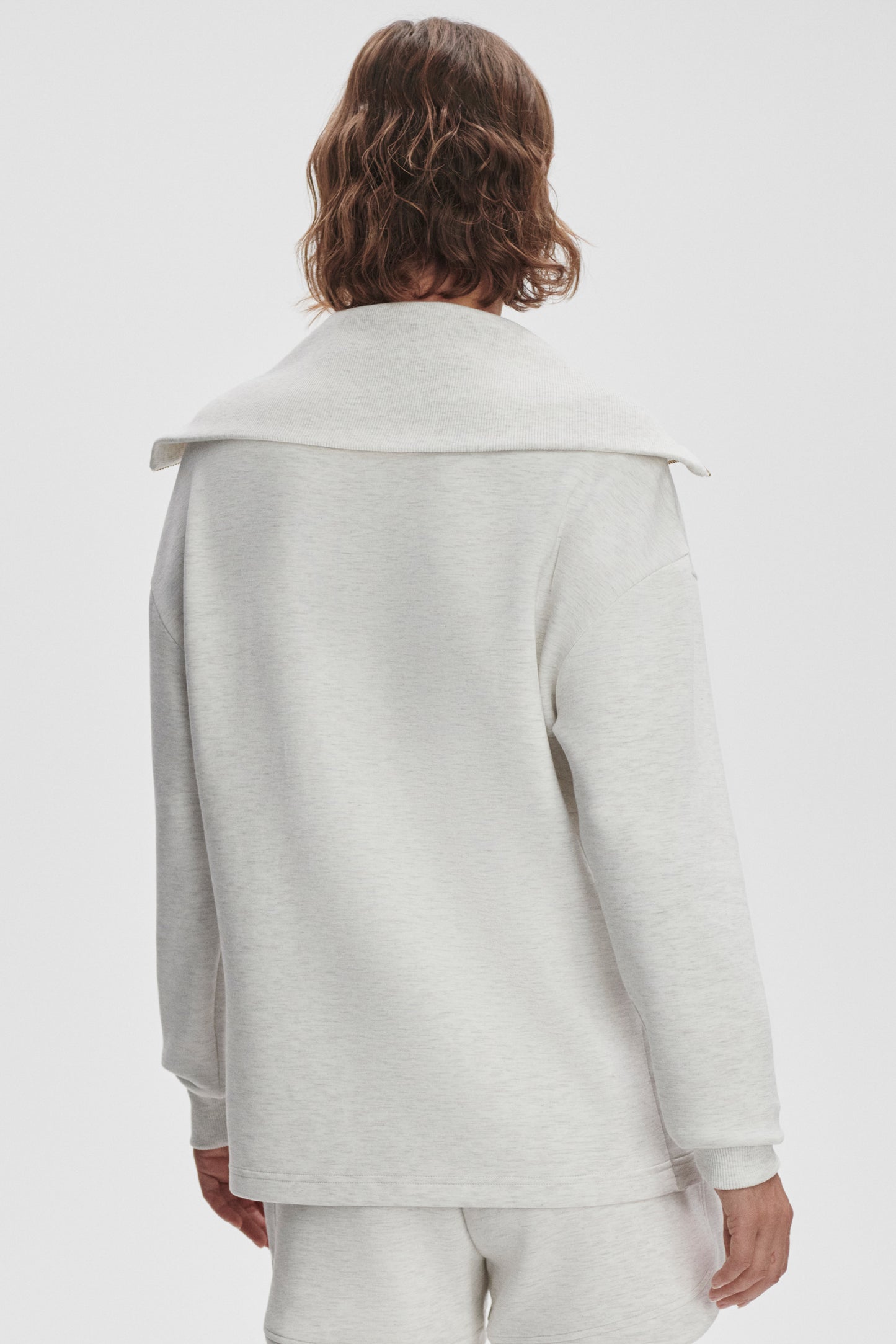 LARSON HALF ZIP SWEAT IVORY MARL